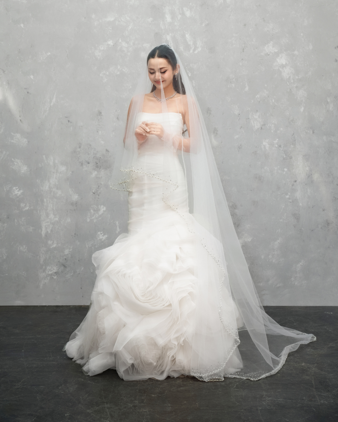 EMBELLISHED TULLE VEIL